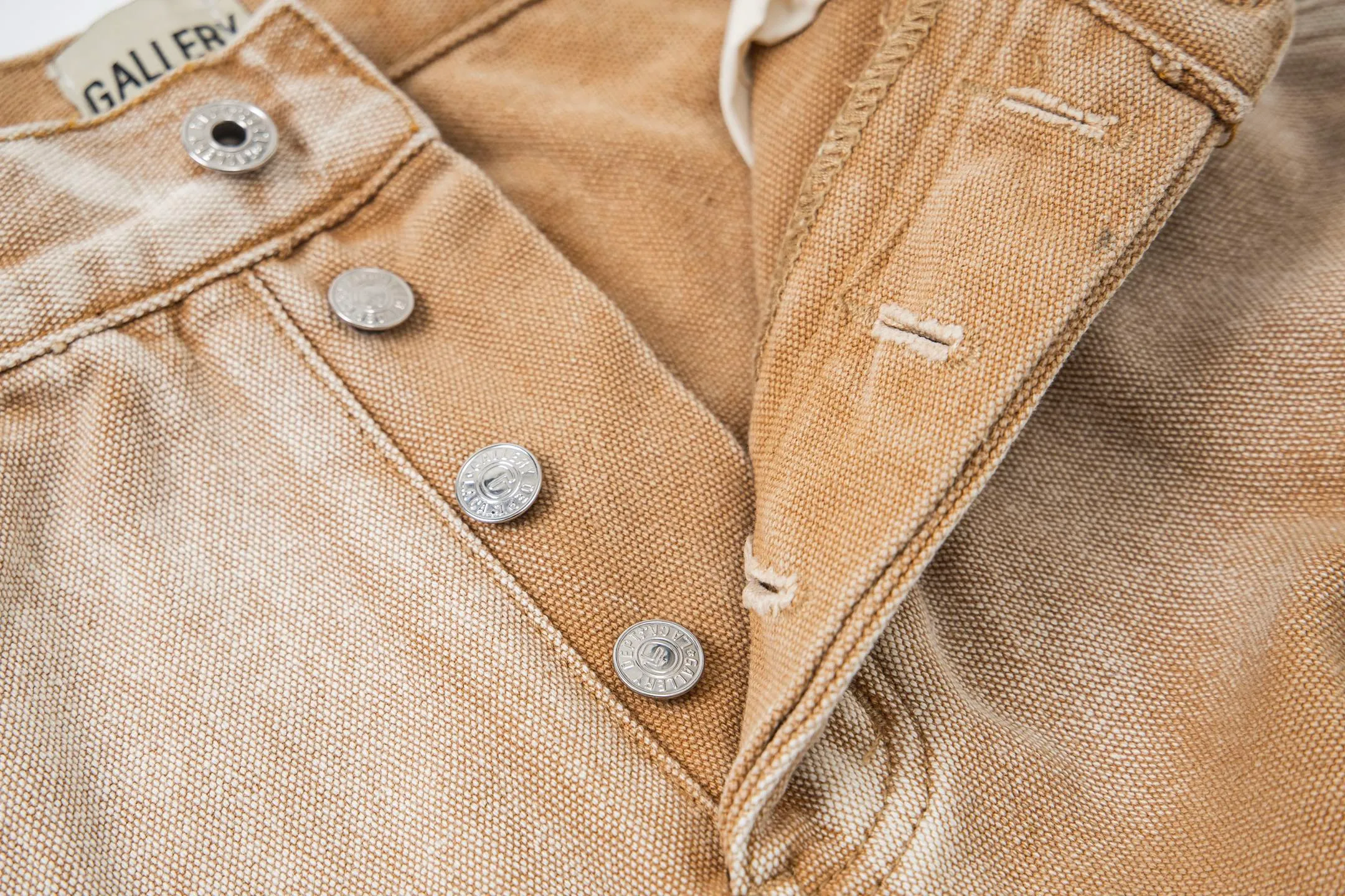 #8200 P260💰 Independent GALLERY DEPT. Vintage splash-ink splicing khaki orange cross loose washed flared jeans - truly restore the ultimate vintage texture - original hardware accessories washed and other elevators, QR code analysis are all purchased from the original factory, high degree of restoration, you are welcome to compare with certain products ~ - three-dimensional version Loose and comfortable, not picky about the figure, tall and slim, factory Seiko, original quality control, same style for men and women, can be matched with couples, versatile recommendation Essential jeans for all seasons - sizes: 28 30 32 34 36